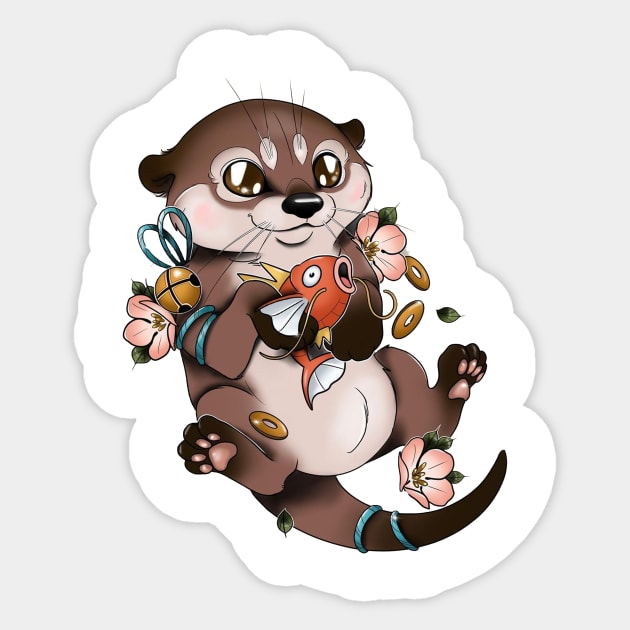 otter Sticker by sample the dragon